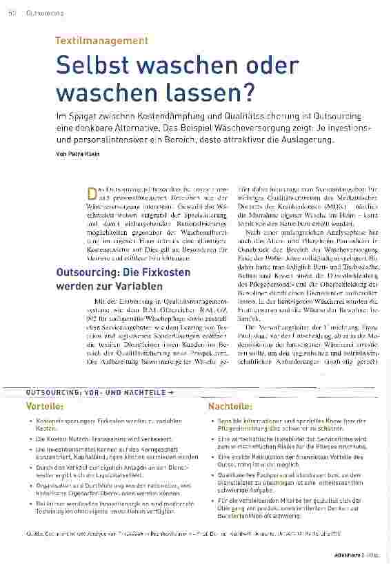 Vorschauseite 1: Selbst waschen oder waschen lassen?