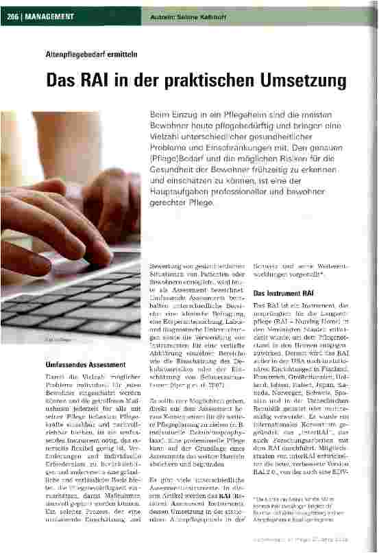 Vorschauseite 1: Das RAI in der praktischen Umsetzung