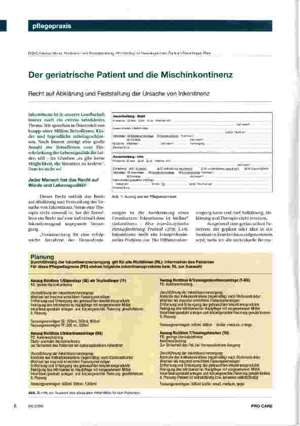 Vorschauseite 1: Der geriatrische Patient und die Mischinkontinenz
