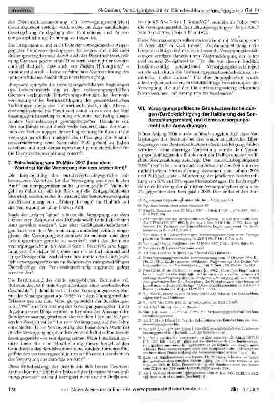 Vorschauseite 3: Das Versorgungsrecht im Entwurf des Dienstrechts-neuordnungsgesetzes (Teil 2 - Abschnitte VI bis XI)