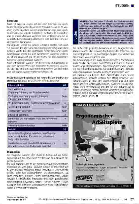 Vorschauseite 2: Reaktivierende Ergotherapie: Eine Methode zur Verbesserung der kognitiven Performanz bei geriatrischen Patienten