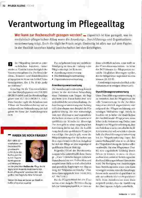 Vorschauseite 1: Verantwortung im Pflegealltag