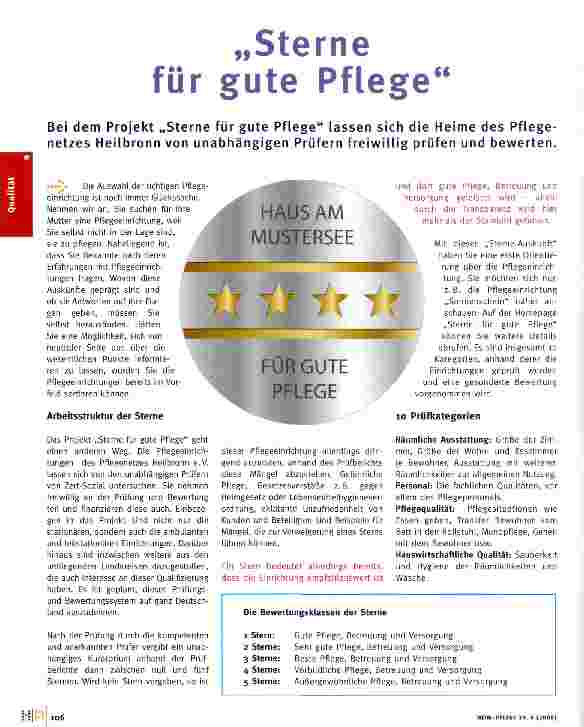 Vorschauseite 1: Sterne für gute Pflege