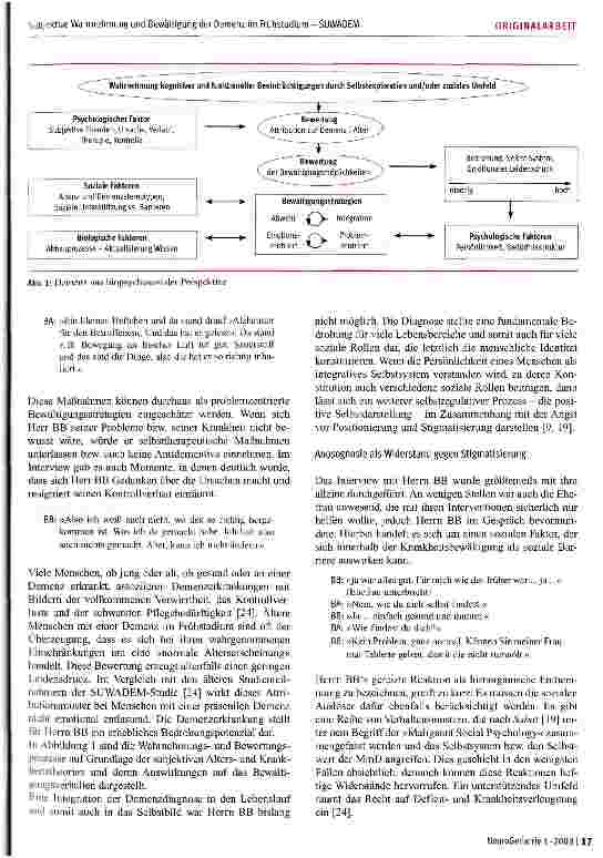 Vorschauseite 5: Subjektive Wahrnehmung und Bewältigung der Demenz im Frühstadium - SUWADEM