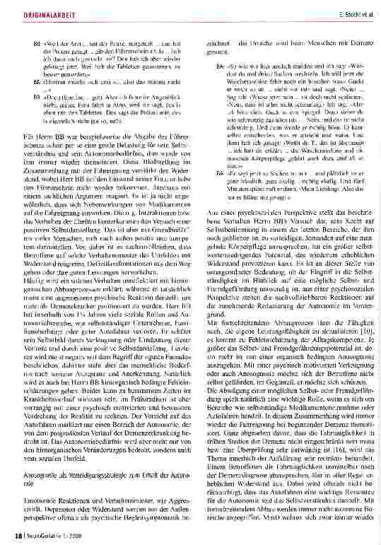 Vorschauseite 6: Subjektive Wahrnehmung und Bewältigung der Demenz im Frühstadium - SUWADEM
