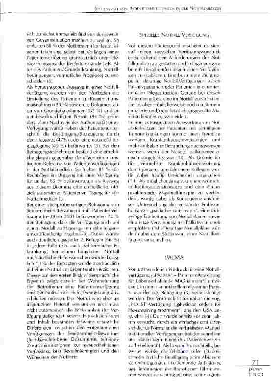 Vorschauseite 2: STELLENWERT VON PATIENTENVERFÜGUNGEN IN DER NOTFALLMEDIZIN