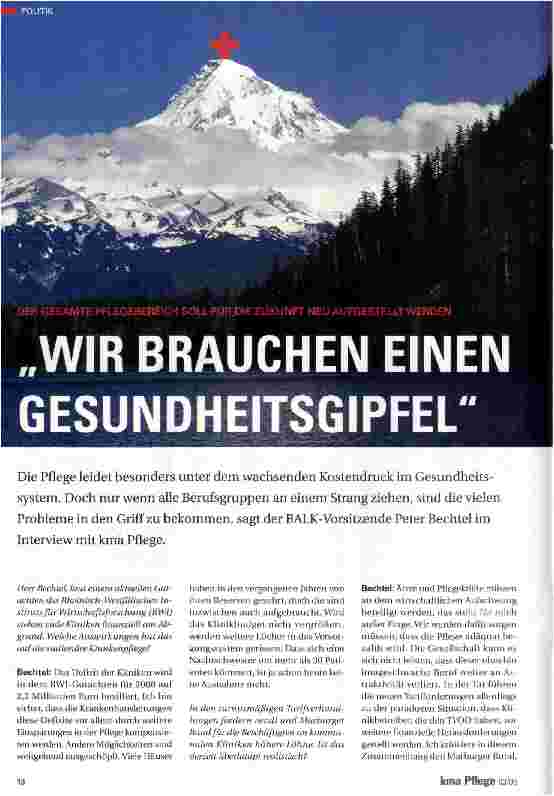 Vorschauseite 1: WIR BRAUCHEN EINEN GESUNDHEITSGIPFEL