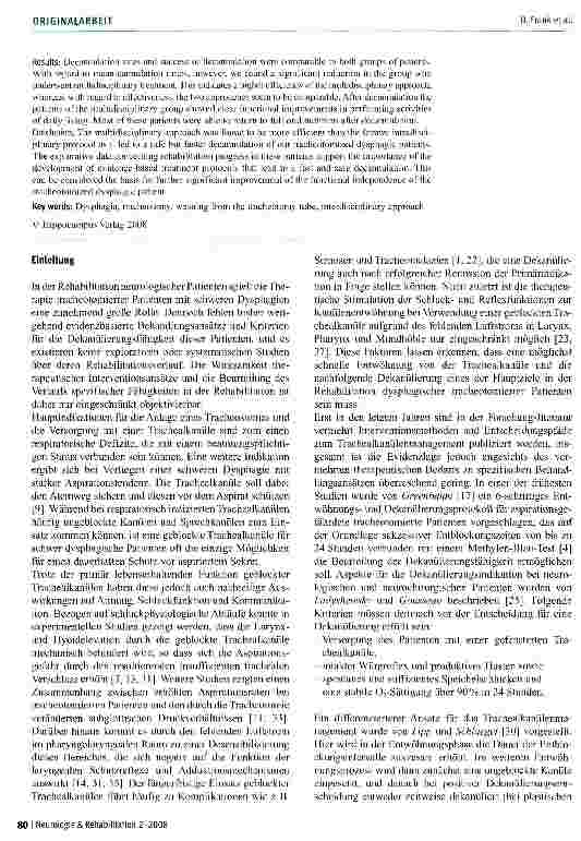 Vorschauseite 2: Trachealkanülenmanagement in der Dysphagietherapie: Evaluation eines multidisziplinären Interventionsansatzes