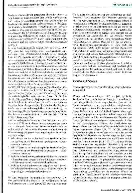 Vorschauseite 3: Trachealkanülenmanagement in der Dysphagietherapie: Evaluation eines multidisziplinären Interventionsansatzes