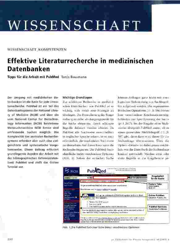 Vorschauseite 1: Effektive Literaturrecherche in medizinischen Datenbanken