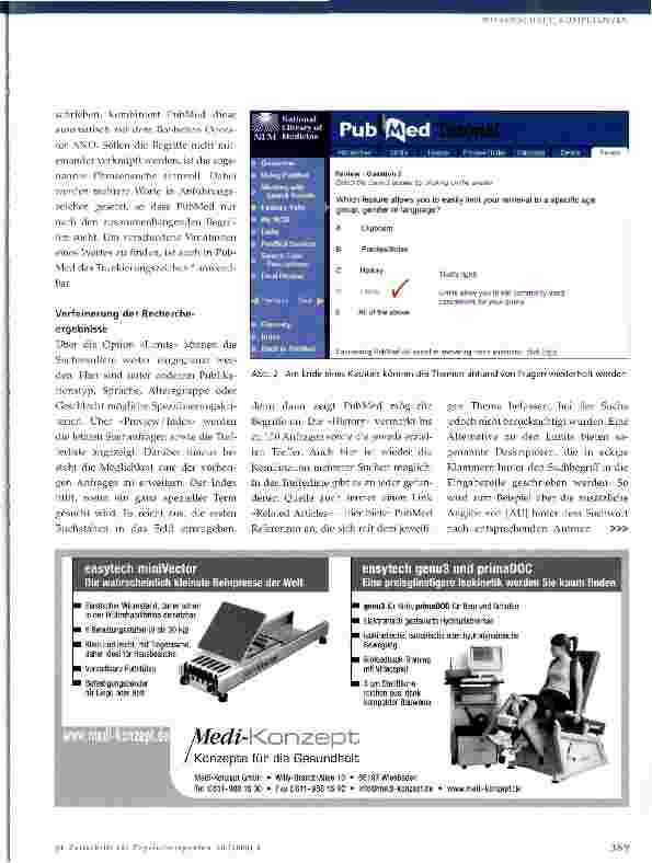 Vorschauseite 2: Effektive Literaturrecherche in medizinischen Datenbanken