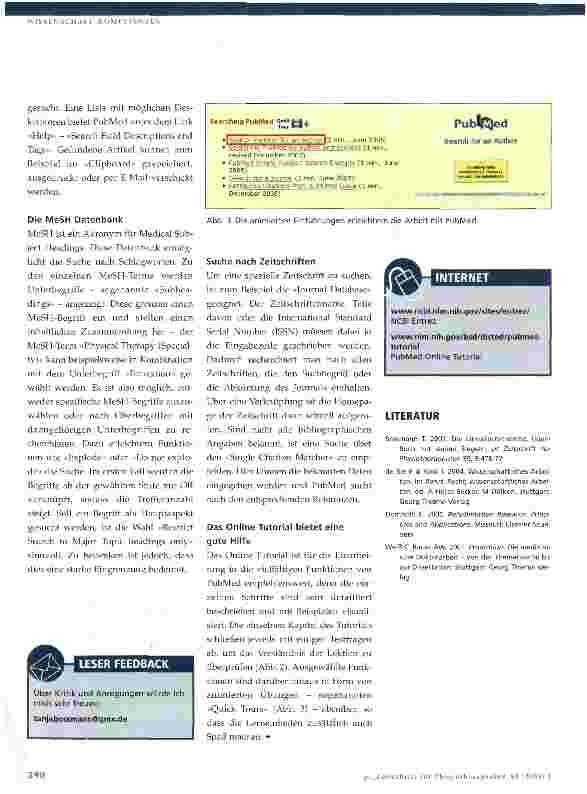 Vorschauseite 3: Effektive Literaturrecherche in medizinischen Datenbanken