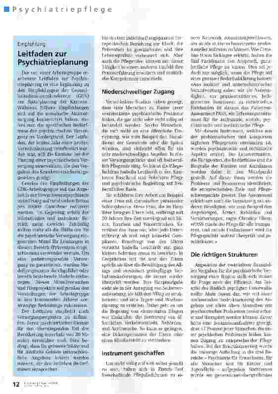 Vorschauseite 3: Die Zukunft gehört der ambulanten Psychiatriepflege
