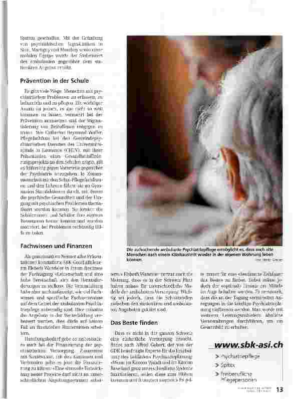 Vorschauseite 4: Die Zukunft gehört der ambulanten Psychiatriepflege