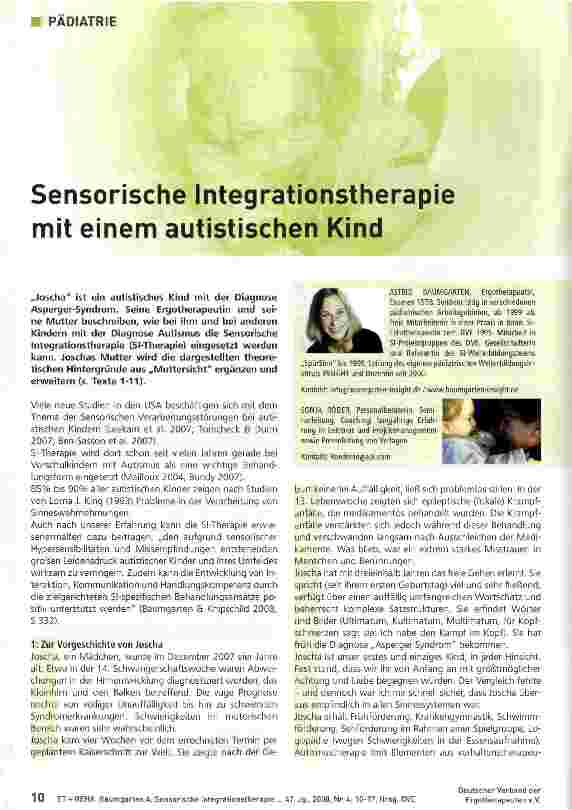 Vorschauseite 1: Sensorische Integrationstherapie mit einem autistischen Kind
