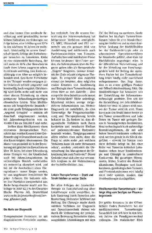 Vorschauseite 2: Therapeutische Fortschritte bei der Krebsbehandlung
