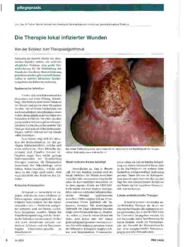 Vorschauseite 1: Die Therapie lokal infizierter Wunden