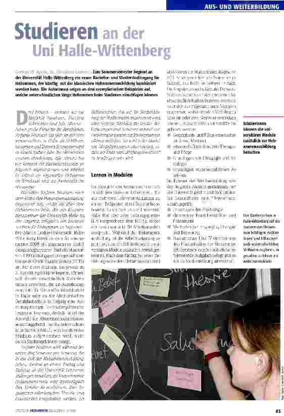 Vorschauseite 1: Studieren an der Uni Halle-Wittenberg