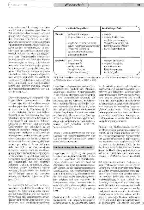 Vorschauseite 3: Gesundheitsbezogene Lebensqualität als Studien-Parameter