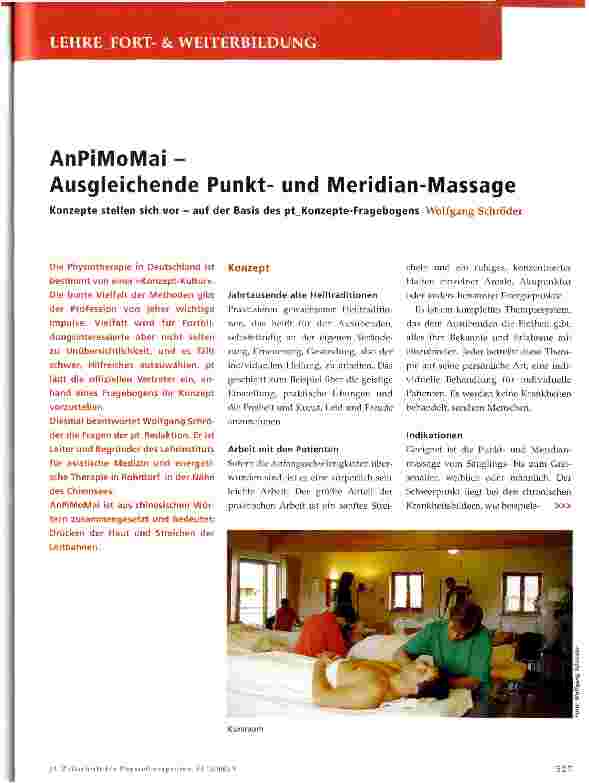 Vorschauseite 1: AnPiMoMai - Ausgleichende Punktund Meridian-Massage