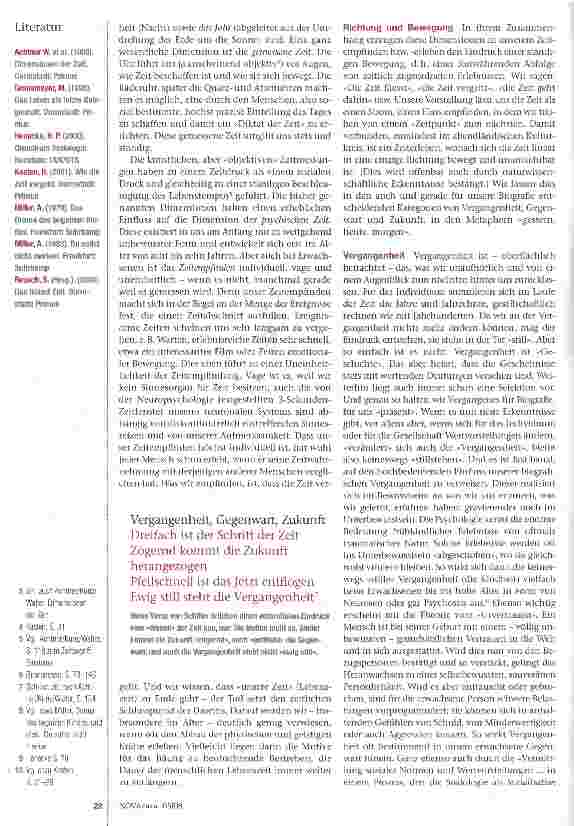 Vorschauseite 2: Zeitempfindung und Biografie