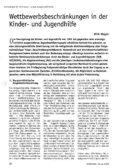Vorschauseite 1: Wettbewerbsbeschränkungen in der Kinderund Jugendhilfe