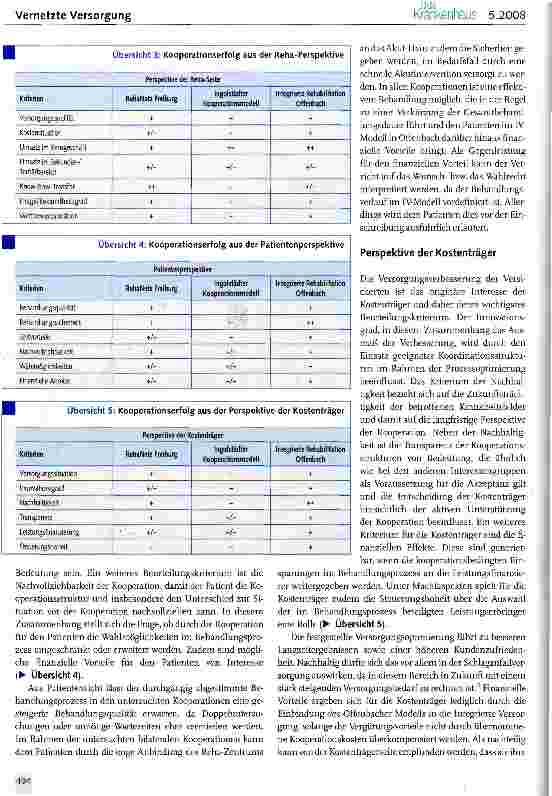 Vorschauseite 5: Sektorübergreifende Kooperationen an der Schnittstelle zwischen Akutbehandlung und medizinischer Rehabilitation