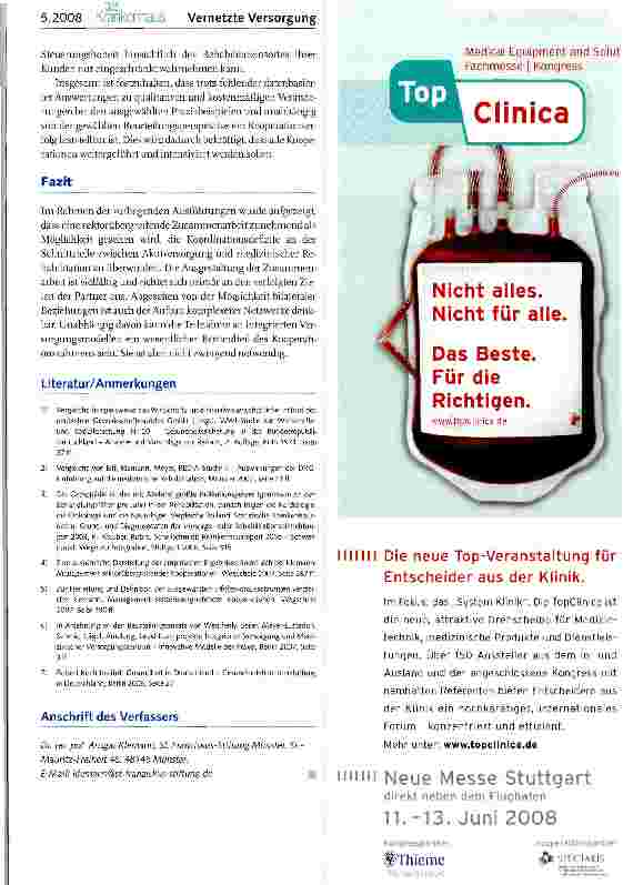 Vorschauseite 6: Sektorübergreifende Kooperationen an der Schnittstelle zwischen Akutbehandlung und medizinischer Rehabilitation