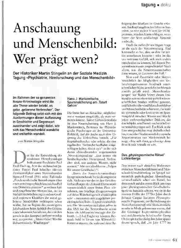 Vorschauseite 1: Anschauung und Menschenbild: Wer prägt wen?