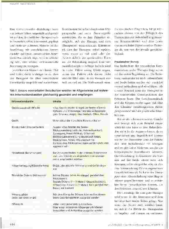 Vorschauseite 2: Nonverbale Kommunikation in der Physiotherapie- Basis für das Vertrauen im Behandlungsprozess