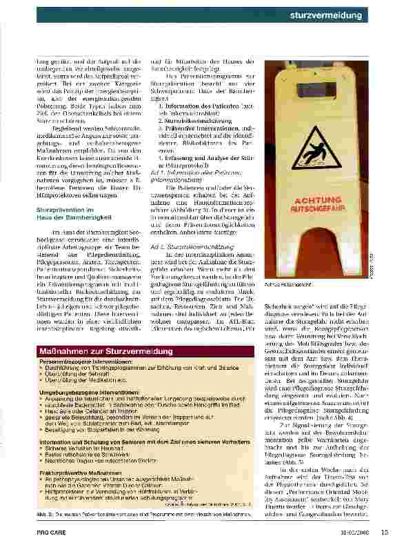 Vorschauseite 2: Sturzvermeidung im Alter- Wichtiger Beitrag zu mehr Selbstständigkeit und Mobilität und damit höherer Lebensqualität