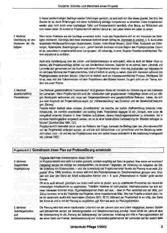 Vorschauseite 2: Schritte und Merkmale eines Projektes