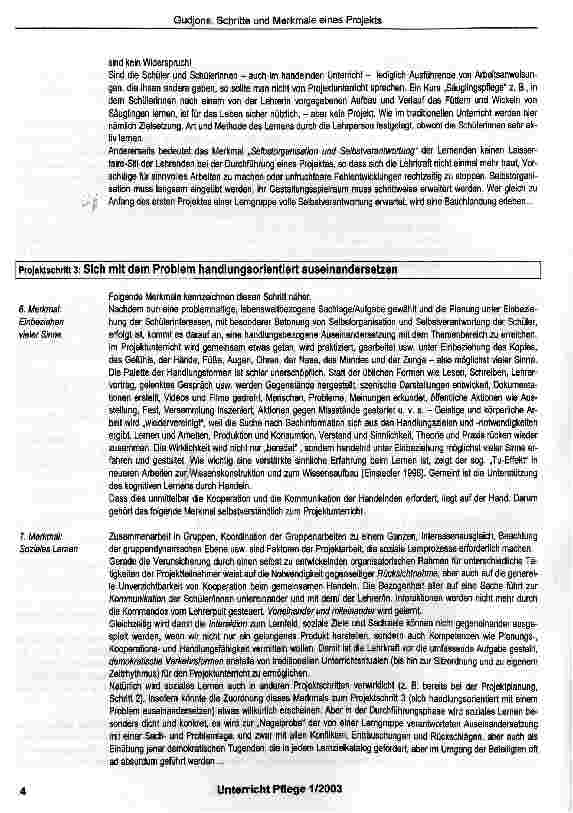 Vorschauseite 3: Schritte und Merkmale eines Projektes