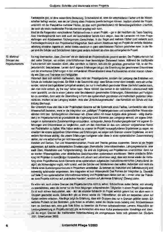 Vorschauseite 5: Schritte und Merkmale eines Projektes