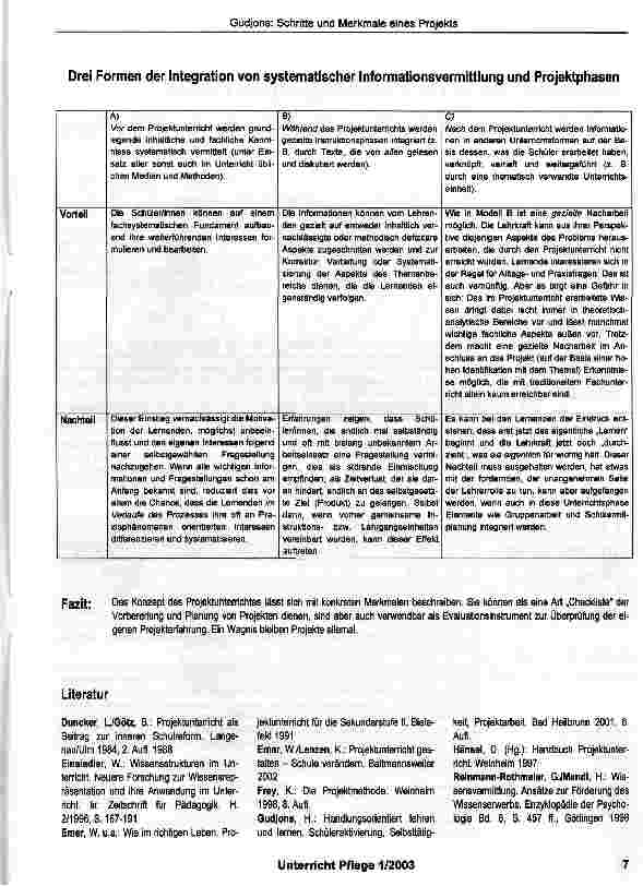 Vorschauseite 6: Schritte und Merkmale eines Projektes