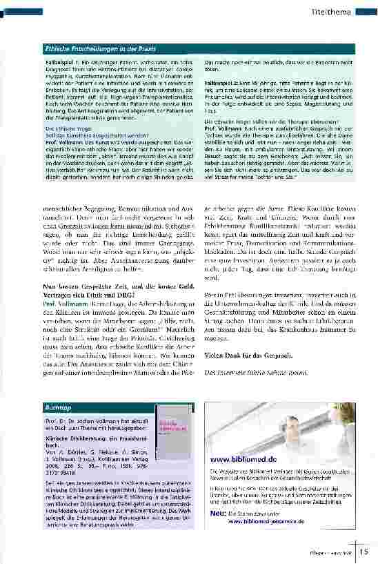 Vorschauseite 4: Entscheidungen am Lebensende Ethische Diskussionen stärker in die alltägliche Routine einbinden