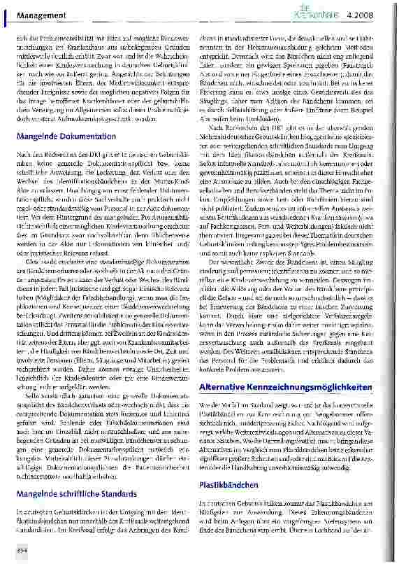 Vorschauseite 4: Vermeidung von Kindesverwechslungen im Krankenhaus