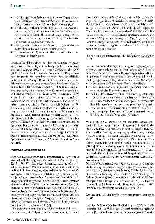 Vorschauseite 4: Sprachtherapie bei Multipler Sklerose-Symptomorientiertes und umgekehrt symptomorientiertes Training bei dysarthrischen, dysphagischen, aphasischen und kognitiven Beeinträchtigung…