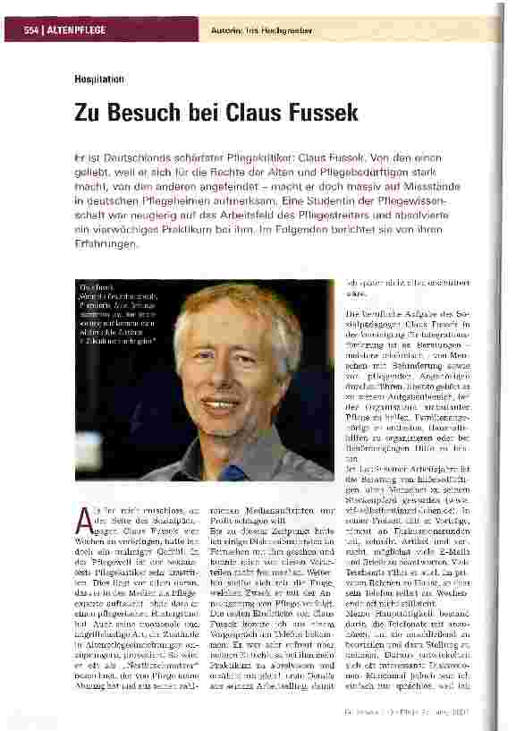 Vorschauseite 1: Zu Besuch bei Claus Fussek
