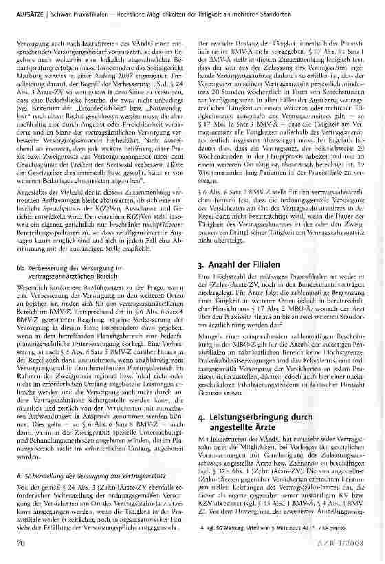 Vorschauseite 3: Praxisfilialen - Rechtliche Möglichkeiten der Tätigkeit an mehreren Standorten