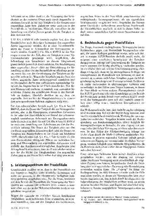 Vorschauseite 4: Praxisfilialen - Rechtliche Möglichkeiten der Tätigkeit an mehreren Standorten