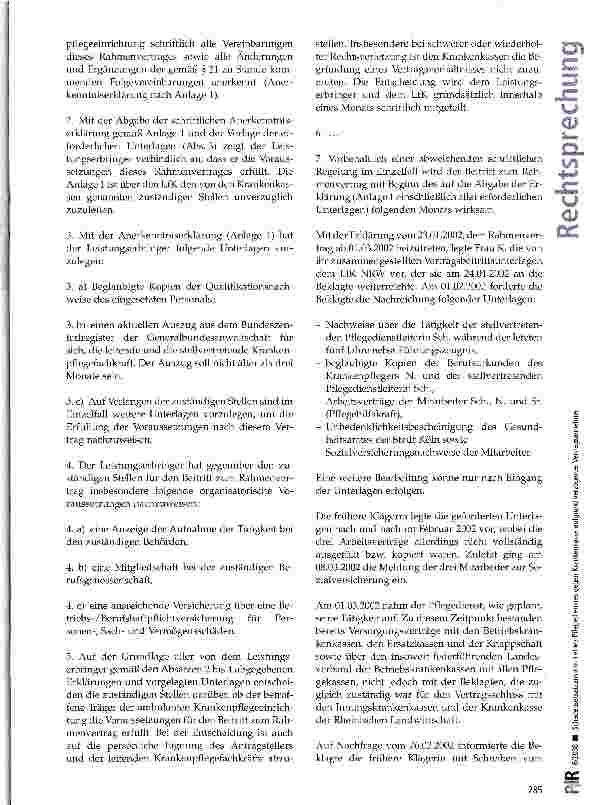 Vorschauseite 2: Schadensersatzanspruch eines Pflegedienstes gegen Krankenkasse aufgrund verzögerter Vertragsannahme
