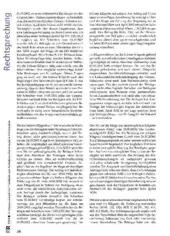 Vorschauseite 3: Schadensersatzanspruch eines Pflegedienstes gegen Krankenkasse aufgrund verzögerter Vertragsannahme