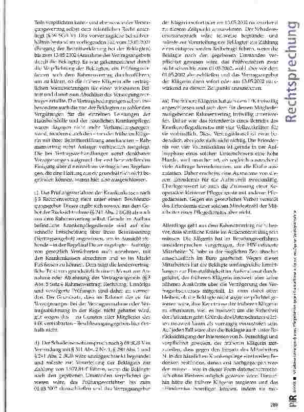Vorschauseite 6: Schadensersatzanspruch eines Pflegedienstes gegen Krankenkasse aufgrund verzögerter Vertragsannahme