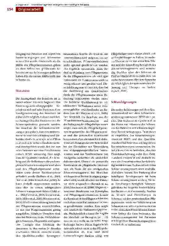 Vorschauseite 6: Schmerzmanagement bei Patienten mit kognitiven Beeinträchtigungen: ein Forschungsanwendungsprojekt