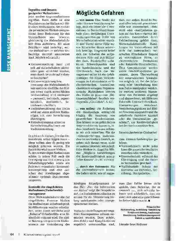Vorschauseite 3: Risiken kalkulierbar machen