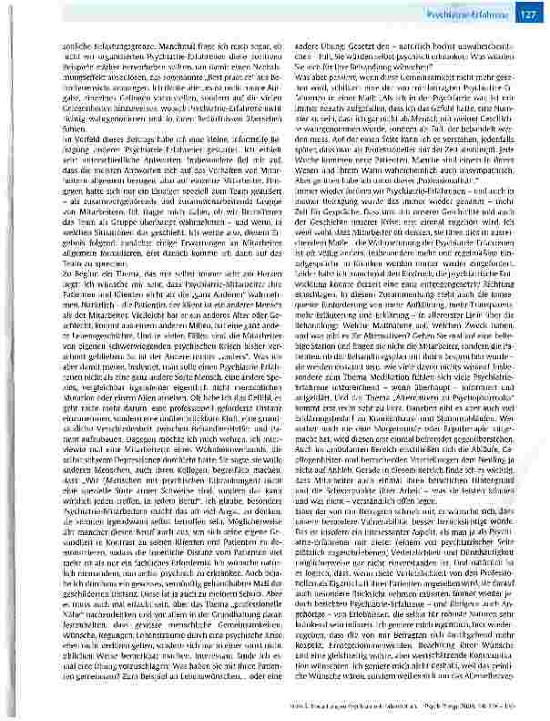 Vorschauseite 2: Erwartungen Psychiatrie-Erfahrener an das psychiatrische Team
