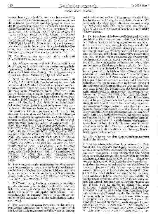 Vorschauseite 2: SGB IX §90 Abs. 2 a Sonderkündigungsschutz schwerbehinderter Menschen - Ausnahme vom Zustimmungserfordernis