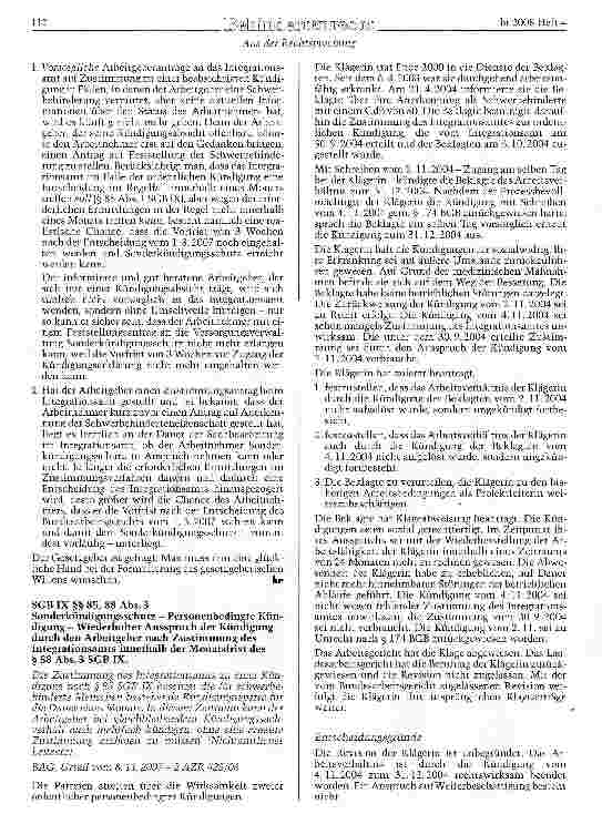 Vorschauseite 4: SGB IX §90 Abs. 2 a Sonderkündigungsschutz schwerbehinderter Menschen - Ausnahme vom Zustimmungserfordernis