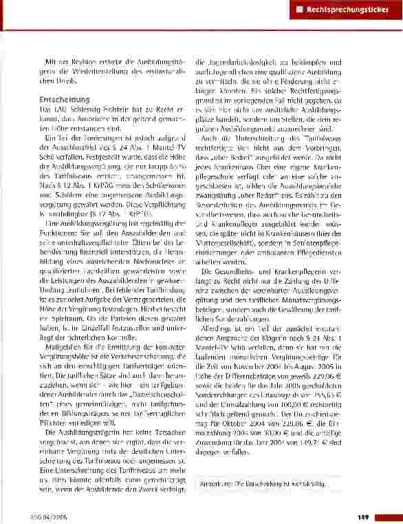 Vorschauseite 2: Höhe der Ausbildungsvergütung von Gesundheitsund Krankenpflegern